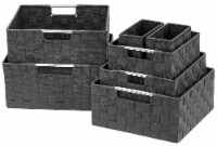 Kitcheniva Woven Fabric Basket Organizer Bins 7 Set - Gray