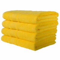 Kitcheniva Ultra Super Soft 100% Cotton Bath Towels Yellow 4 Packs