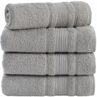 Kitcheniva Ultra Super Soft 100% Cotton Bath Towels Gray 4 Packs