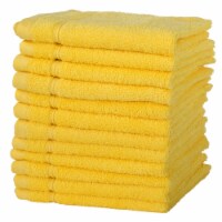Kitcheniva Ultra Super Soft 100% Cotton Yellow Wash Cloth Towels, 12 Packs