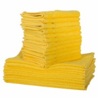 Kitcheniva Ultra Super Soft 100% Cotton Yellow Wash Cloth Towels, 24 Packs