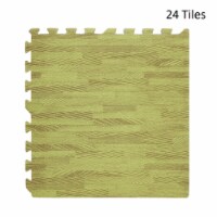Kitcheniva Interlocking Foam Floor Tile Mats 24 Tiles/96sq, Nature Wood Grain