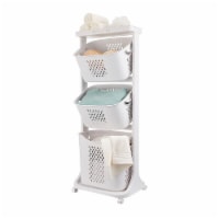 Kitcheniva Rolling Cart Laundry Hamper Basket, 3 Tier
