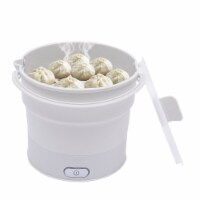 Kitcheniva Foldable Electric Silicone Steamer Hot Pot Cooker - White