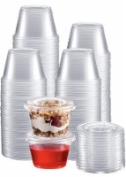 64 Ct Disposable Plastic Mini Cups Lids 2.5oz Condiments Sauce