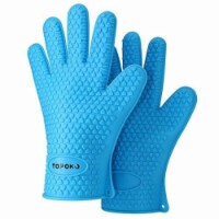 Kitcheniva Silicone Heat Resistant BBQ Grill Gloves - Blue