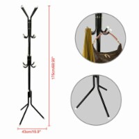 Kitcheniva Coat Stand Garment Rack 12 Hooks - Black