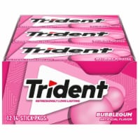 Trident Bubblegum Sugar Free Gum 14 Pcs - 12 Packs