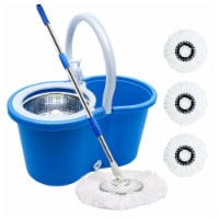 Microfiber EasyWring 360° Head Spin Dry Floor Mop Bucket - Blue