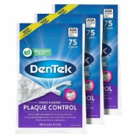 DenTek Cross Flosser Plaque Control Floss Picks X-Shaped 75 Count - 3 Packs