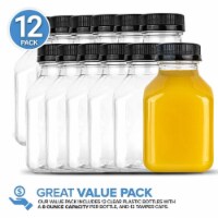 Kitcheniva Empty Plastic Juice Bottles With Caps 8oz - Pack of 12