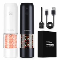 Kitcheniva Electric Salt & Pepper Grinder Pack of 2 - Black & White