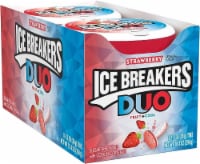 Ice Breakers Sugar Free Duo Mints 1.3oz Pack of 8 - Strawberry Fruit and Cool