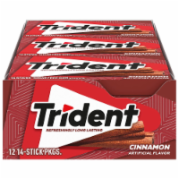Trident Sugar Free Gum 14 Ct Pack of 12 - Cinnamon