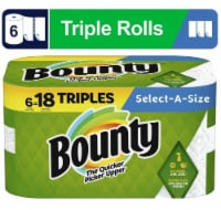 Bounty Select-a-Size Paper Towels 6 Triple Rolls - 18 Rolls