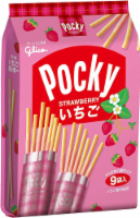 Pocky Strawberry Cream Biscuit Sticks - 9 Packs