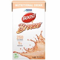 Boost Breeze Nutritional Drink Peach Flavor Gluten Free 8 Oz - Pack of 6