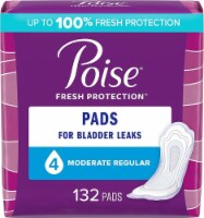Poise Fresh Protection Incontinence Pads Regular - 132 Count