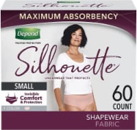 Depend Silhouette Incontinence Postpartum Underwear Small 60 Count - Pink
