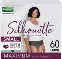 Depend Silhouette Incontinence Postpartum Underwear Small 60 Count - Black