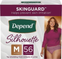 Depend Silhouette Incontinence Postpartum Underwear Medium 56 Count - Berry