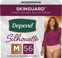 Depend Silhouette Incontinence Postpartum Underwear Medium 56 Count -  Lavender & Black, 56 Count - Foods Co.