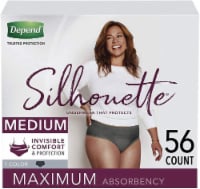 Depend Silhouette Incontinence Postpartum Underwear Medium 56 Count - Black
