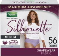 Depend Silhouette Incontinence Postpartum Underwear Medium 56 Count -  Lavender & Black, 56 Count - Foods Co.