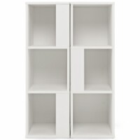 Hivvago 3-Tier 6 Cube Freestanding Bookcase with Anti-toppling Device-White Perspective: Main