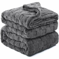 Kaisa Cozy Bed Blankets for Couch Sofa Bed (Gray) Perspective: Main