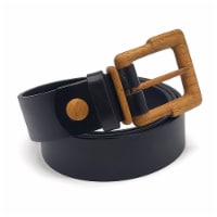Woodbelt Powell Pride 406 Luxury Leather Belt with Walnut Wooden Buckle, Black