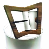 Woodbelt Bryce Free 625 Luxury Leather Belt with Walnut Wooden Buckle, White Leather