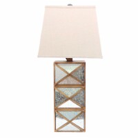 6.25 X 6.75 X 27.5 Gold Modern Illusionary Mirrored Base - Table Lamp 6.25 X 6.75 X 27.5 Gold Modern Illusionary Mirrored Base - Table Lamp