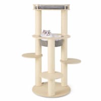 Hivvago 5-level Wooden Cat Tree with Padded Perch Non-woven Hammock-Gray Perspective: Main