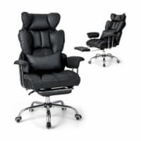 Hivvago Big and Tall Executive Office Desk Chair with Footrest-Black Perspective: Main