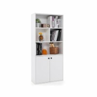 Hivvago 5-Tier Freestanding Bookcase with Open Cubes and Adjustable Shelf-White Perspective: Main