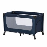hauck Dream N Play Plus Foldable Travel Bed and Playpen with Mattress, Navy Blue Perspective: Main