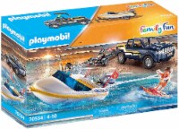 Playmobil® Family Fun Pick-Up with Speedboat Playset