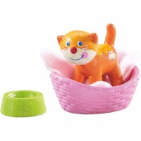 HABA Little Friends Cat Kiki with Basket, Blanket & Bowl