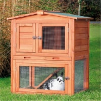 natura Single Rabbit Hutch with Run, Peaked Roof, S
