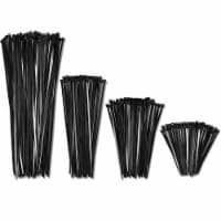 Bolt Dropper Black Cable Zip Ties Assortment - 4 , 6 , 8 , 12  (400 Pack, 40lbs)