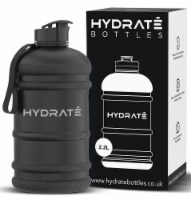 Half Gallon Water Bottle - BPA Free, Flip Cap, Gym/Sports, Extra Strong, Matte Black (74oz)