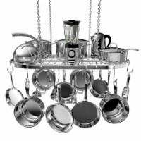 Vdomus Silver 33 X 17 Inch Pot Rack, 15 Hooks for Kitchen Storage