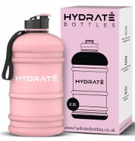 Half Gallon Water Bottle - BPA Free, Flip Cap, Gym/Sports, Matte Pink (74oz)