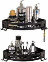 GeekDigg 2 Pack Corner Shower Caddy Matt Black, Adhesive Wall Mounted