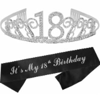 18th Birthday Gifts for Women: Glitter Sash + Rhinestone Tiara