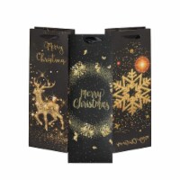 Neliblu 8xMas Wine Gift Bags - Elegant Gold & Black - Holiday Wine Bag Set
