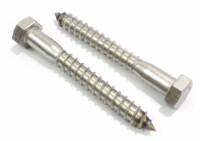 25-Pack 3/8  x 3  Stainless Steel Hex Lag Bolts for Wood, Plain Finish by Bolt Dropper