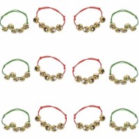 Neliblu 1 Doz Jingle Bell Bracelets - Kids Red/Green Xmas Gifts/Stocking Stuffers