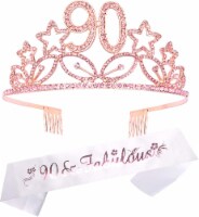 90th Birthday Sash & Tiara Set for Women